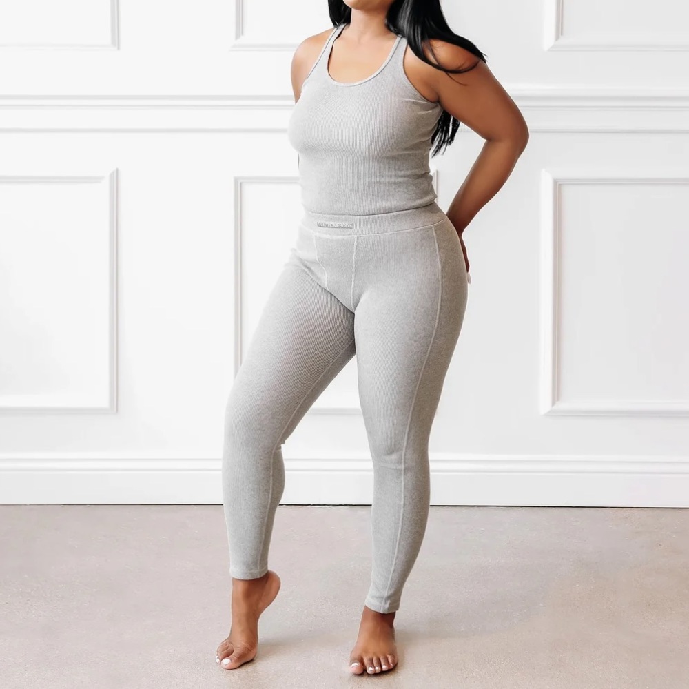 Fancy Homebody | NEW WITH TAG | Cotton Ribbed Tank and Leggings Set